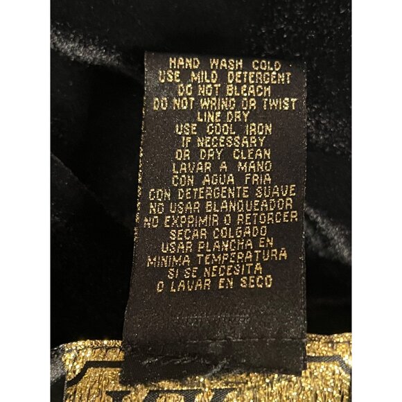 R & K Evening Black Velvet Skirt Size 14 Midi A Style Stretch Elastic Waist - Picture 12 of 15